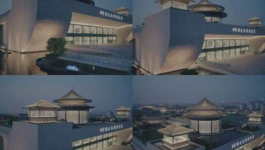 扬州 中国大运河博物馆夜景·1高清在线视频素材下载