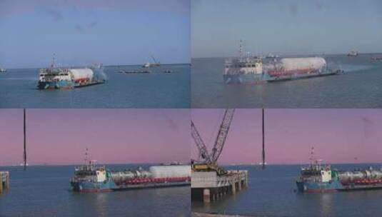 上海港海边货轮靠岸高清在线视频素材下载