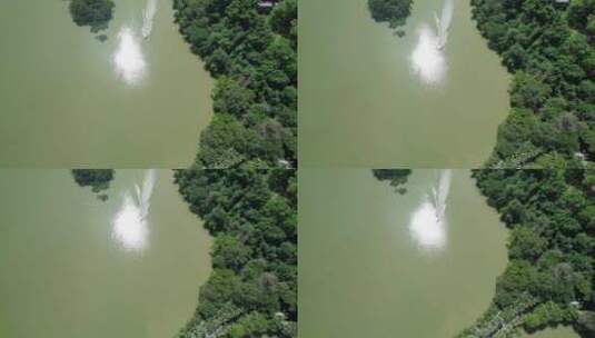 4K广东惠州西湖5A风景区游船航拍视频高清在线视频素材下载