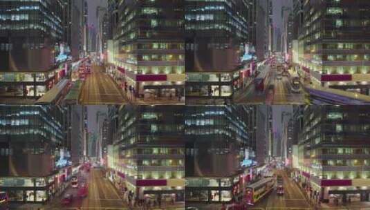 中国香港夜晚城市交通高清在线视频素材下载