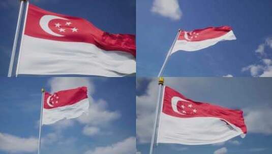 新加坡旗帜高清在线视频素材下载