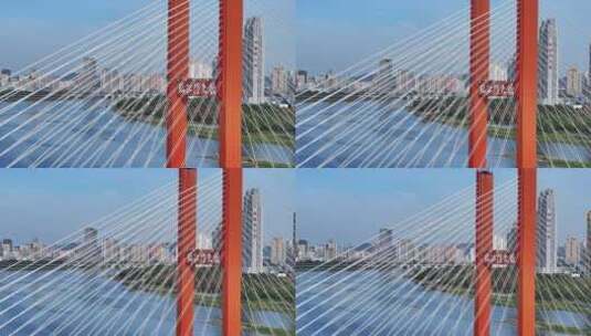 吉林市临江门大桥航拍高清在线视频素材下载