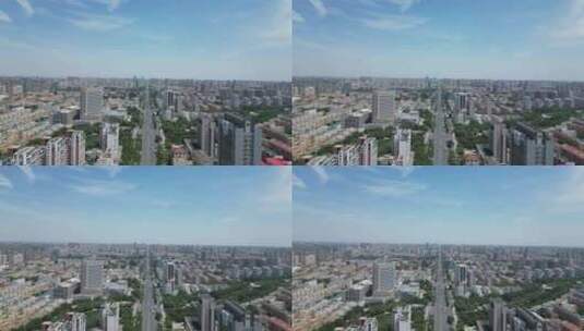 航拍山东聊城城市风光高清在线视频素材下载