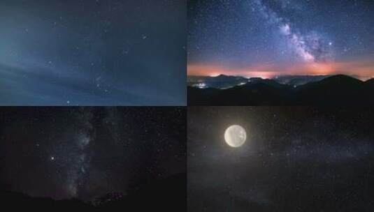 【合集】夜晚星空银河星云高清在线视频素材下载