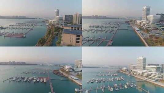 厦门国际游艇会航拍高清在线视频素材下载