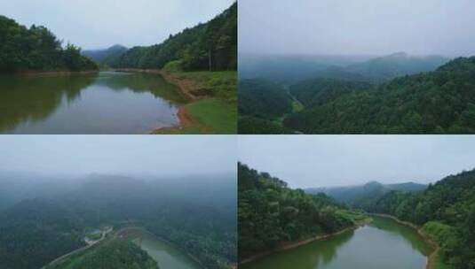 南方大山乡村雨后青山绿水航拍高清在线视频素材下载