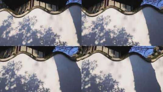 苏州园林拙政园 花窗屋檐光影中式园林高清在线视频素材下载