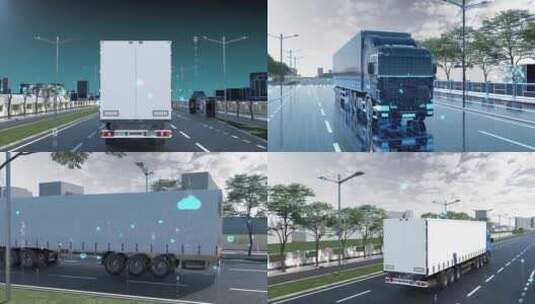 智能运输场景 卡车运输高清在线视频素材下载