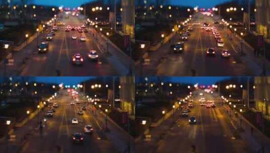 夜晚城市的车水马龙延时摄影高清在线视频素材下载