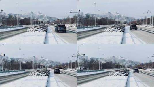 北京冬天雪后冰天雪地雪景高清在线视频素材下载