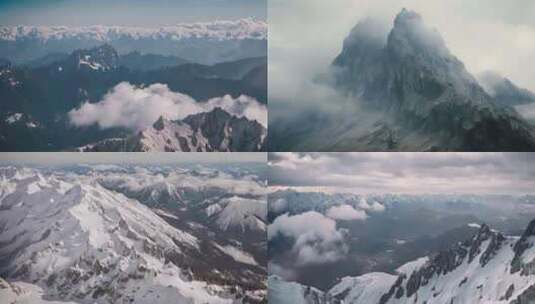 高山云雾，雪山风景高清在线视频素材下载