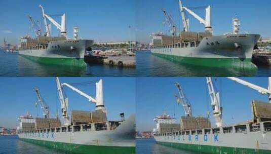 港口 货船 货物高清在线视频素材下载