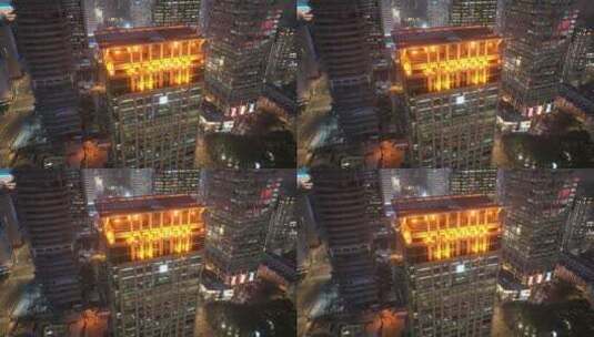 航拍上海高架  繁华夜景高清在线视频素材下载