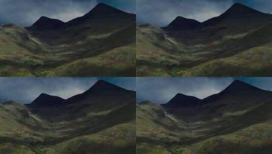 航拍高原山峰山坡大气景观高清在线视频素材下载
