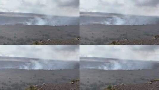 蒸汽从夏威夷大岛上最大的火山口升起。高清在线视频素材下载