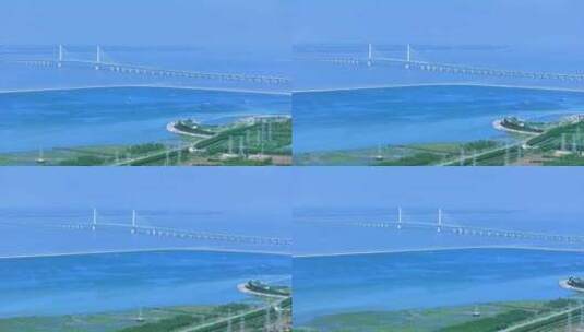 航拍上海水源地上海青草沙水库高清在线视频素材下载