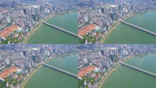 中国湖南株洲城市建筑风光高清在线视频素材下载