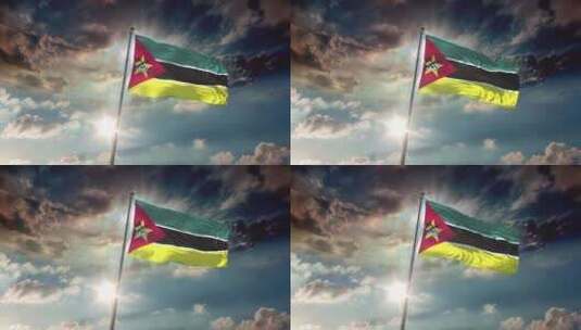 莫桑比克国旗动画高清在线视频素材下载