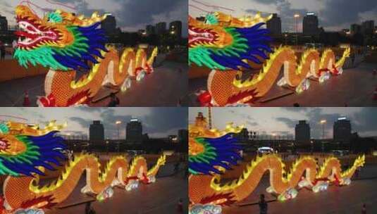 2024湖南省株洲市龙年首届神农庙会4k航拍高清在线视频素材下载