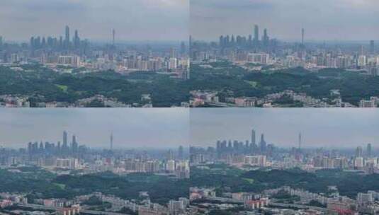 广东广州CBD广州塔三件套高空航拍高清在线视频素材下载