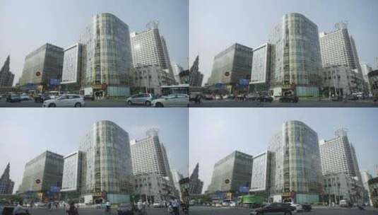 原创上海高楼大厦玻璃幕墙延时4K5高清在线视频素材下载