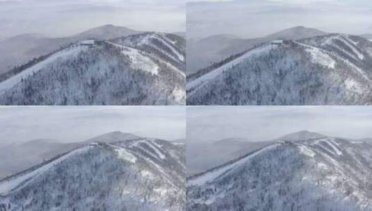 航拍黑龙江亚布力滑雪场冬季风光高清在线视频素材下载