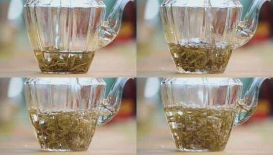 茶楼茶叶冲泡泡茶春茶茶汤高清在线视频素材下载