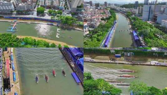 4K合集深圳观澜河龙舟比赛高清在线视频素材下载