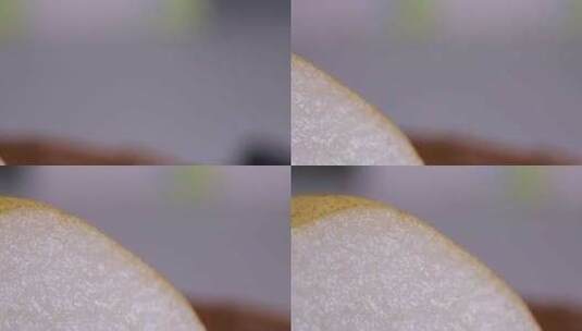 秋季梨子果肉汁水高清在线视频素材下载