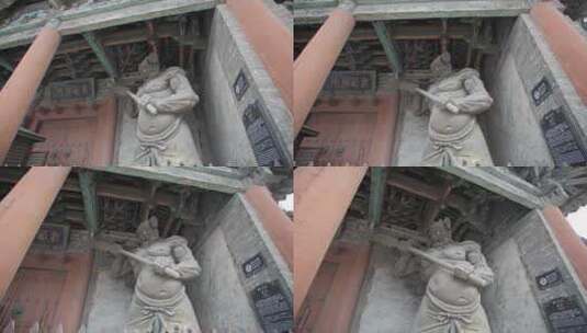 榆次老城城隍庙门神特写-1高清在线视频素材下载