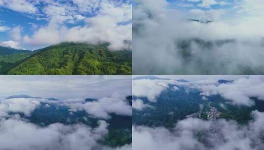 山 大自然 云海 航拍 空境高清在线视频素材下载