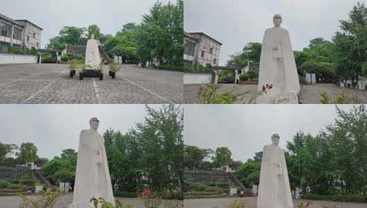 张治中雕像4K高清在线视频素材下载