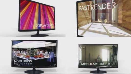电脑显示屏样机商品视频展示AE模板高清AE视频素材下载