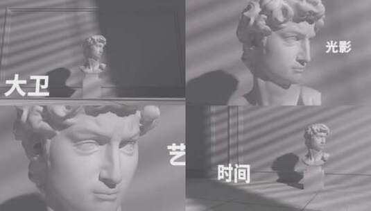 大卫 米开朗琪罗 雕塑 艺术 光影 大卫雕塑高清AE视频素材下载