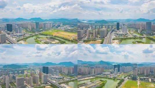 杭州青山湖科技城延时航拍合集高清在线视频素材下载