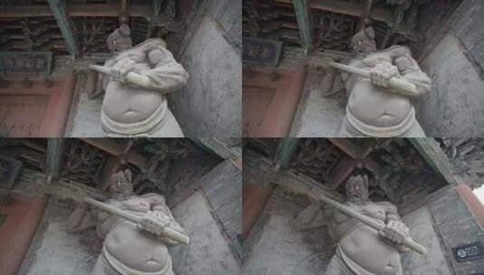 榆次老城城隍庙门神特写高清在线视频素材下载