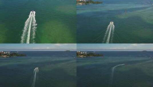 大海沙滩国外快艇马来西亚海边海岛蓝色大海高清在线视频素材下载