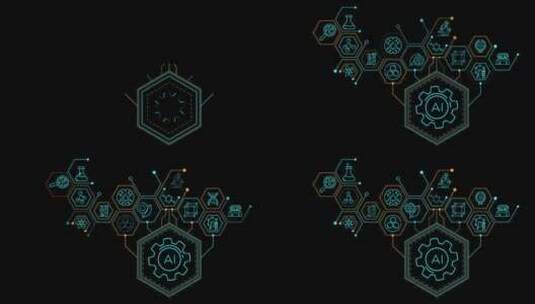 关于科学中人工智能的动画信息图高清在线视频素材下载