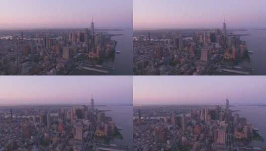 曼哈顿城市的航拍镜头高清在线视频素材下载