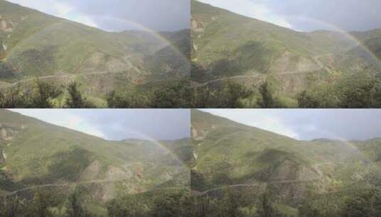 暴雨后山谷中的彩虹高清在线视频素材下载