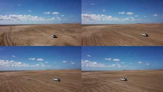 小卡车在沙漠中行驶高清在线视频素材下载