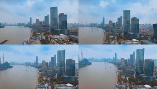 上海黄浦江航拍风光高清在线视频素材下载