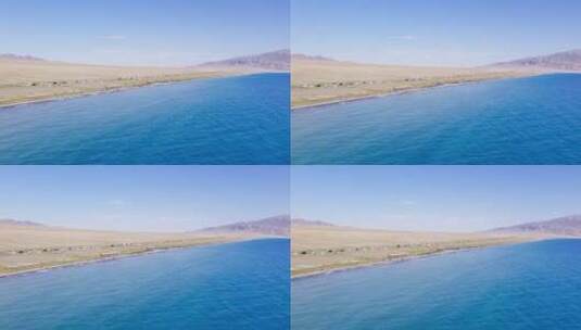 4k60帧新疆赛里木湖航拍素材高清在线视频素材下载