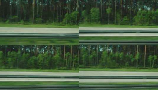 高速路过森林高清在线视频素材下载