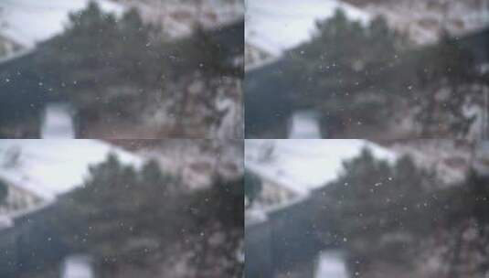 升格拍摄漫天飞舞的雪花高清在线视频素材下载