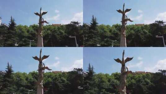 湖南衡阳雁城城市地标大雁雕塑4k视频高清在线视频素材下载