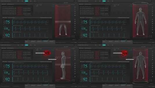扫描身体科幻屏幕HUD操作系统智能界面交互高清在线视频素材下载