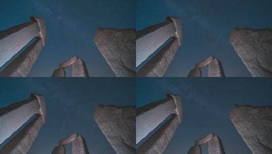泗水-巨石阵银河星空高清在线视频素材下载