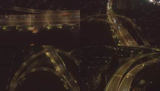 合集  上海夜景高架桥快速路高清在线视频素材下载
