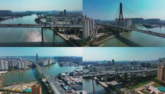 广州东沙大桥车流交通2022年最新高清在线视频素材下载